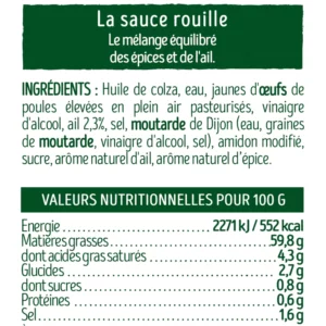 Sauce rouille à l'ail pour poisson - 260g