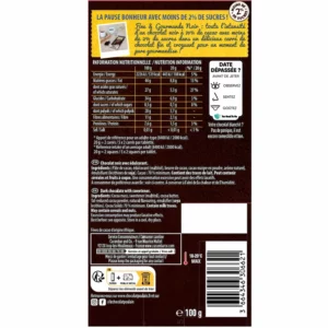 Tablette de chocolat noir - 100G