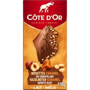 Chocolat au lait noisettes caramel et riz croustillant - 170 g