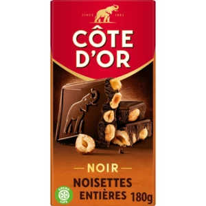 Tablette de chocolat noir aux noisettes entières - 180 g