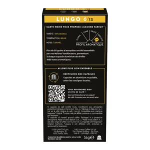 Café capsules Lungo Classique n°6 compatibles Nespresso - 10 capsules