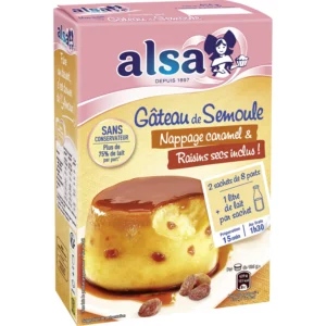 Préparation gâteau de Semoule Nappage Caramel ALSA -  414 g