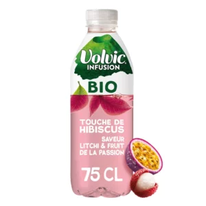 Eau infusée hibiscus litchi passion Bio VOLVIC BIO - 75cL