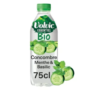 Eau aromatisée concombre menthe basilic Bio VOLVIC - 75cL