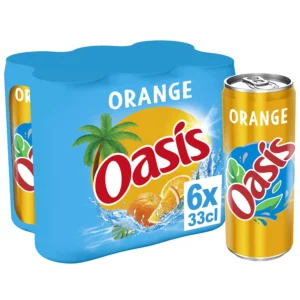 Boisson aux fruits Orange OASIS - 6 canettes de 33cL