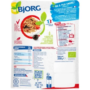 Plat cuisiné bio Quinoa tomates olives BJORG - 250g