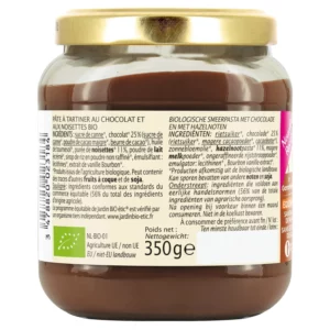 Pâte à tartiner chocolat noisette Bio JARDIN BIO ETIC - 350g