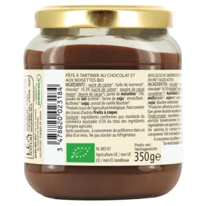 Pâte à tartiner chocolat noisette Bio JARDIN BIO ETIC - 350g