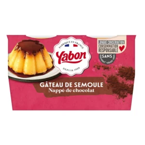 Desserts gâteau semoule chocolat YABON les 4 pots de 125 g