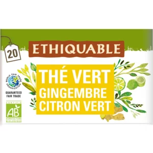 Thé Vert Gingembre Citron Vert Ceylan Bio ETHIQUABLE - 20 sachets