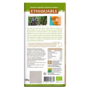 Tablette De Chocolat Au Lait Nature Pérou Bio ETHIQUABLE - 100g