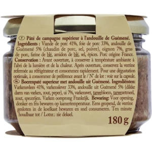 Pâté de campagne à l'andouille REFLETS DE FRANCE - 180g