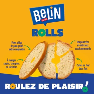 Biscuits apéritifs fines chips de pain grillé goût bacon Rolls BELIN - 150g