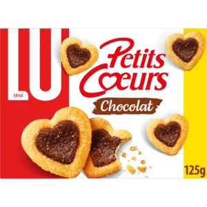 Biscuits feuilletés au chocolat Petits Cœurs LU La boîte de 125 g
