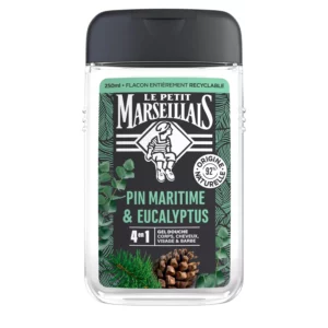 Gel douche Homme Corps Cheveux Visage Barbe Pin Maritime & Eucalyptus LE PETIT MARSEILLAIS le flacon de 250mL