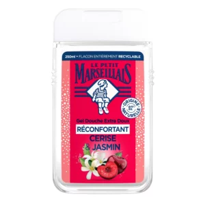 Gel douche Extra Doux Réconfortant Cerise et Jasmin LE PETIT MARSEILLAIS le flacon de 250mL