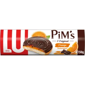 Biscuits génoises nappées à l'orange et au chocolat Pim's LU La boîte de 150 g