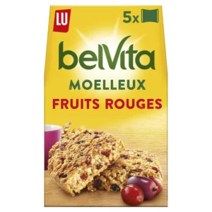 Biscuits petit déjeuner moelleux aux fruits rouges Belvita LU - 250 g