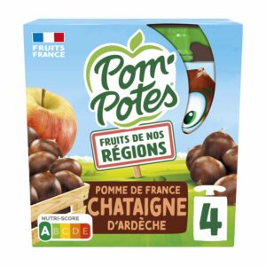 Compotes Fruits pomme châtaigne d'Ardèche - 4 x 90g