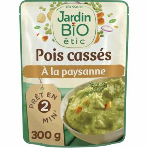 Plat cuisiné pois cassés à la paysanne Bio JARDIN BIO ETIC - 300g