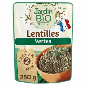 Plat cuisiné lentilles vertes Bio JARDIN BIO ETIC - 250g