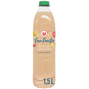 U Eau de source aromatisée jus d'agrumes 1,5L