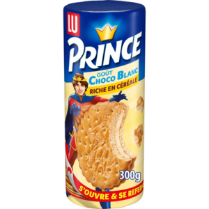 Biscuits fourrés au chocolat blanc PRINCE LU - 300g
