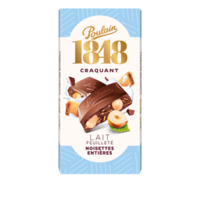 POULAIN 1848 craquant lait feuilleté noisettes entières - 190g